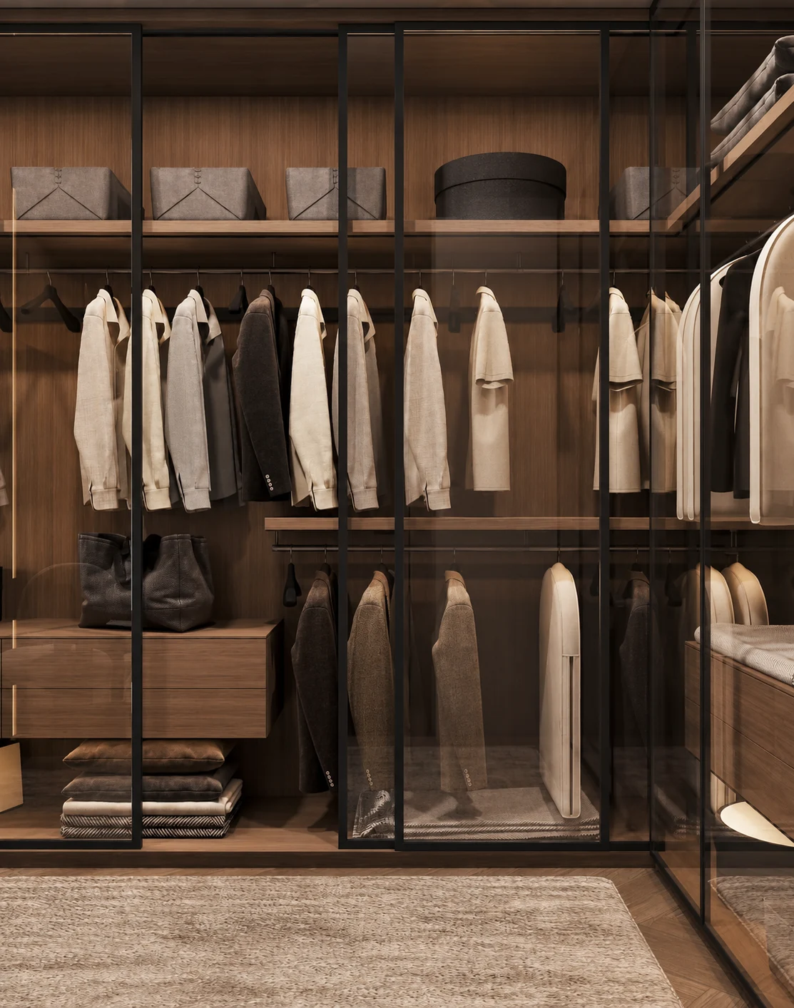 Villa Céline — Dressing · Rangements vitrés