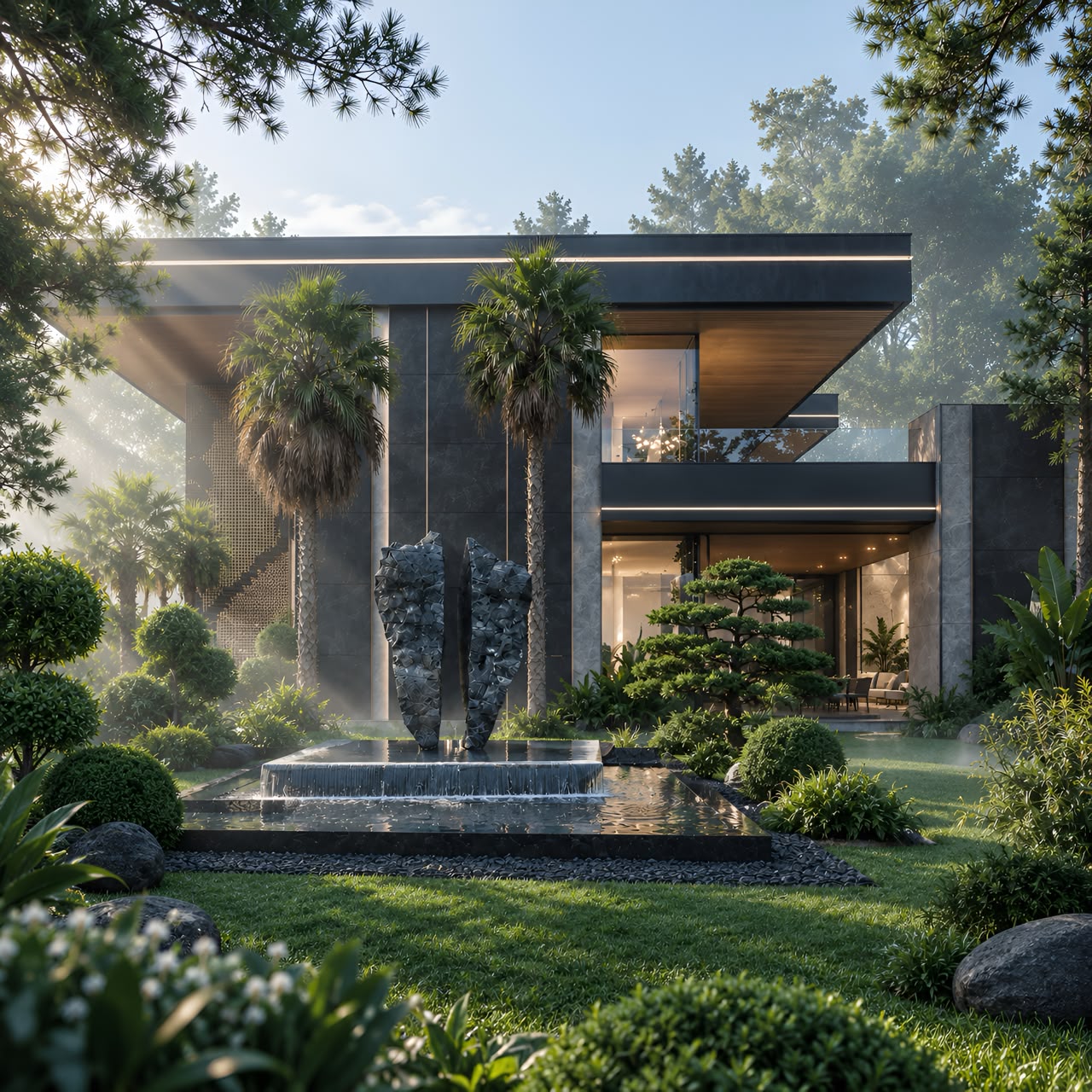 Villa Chloé — Jardin · Perspective architecturale