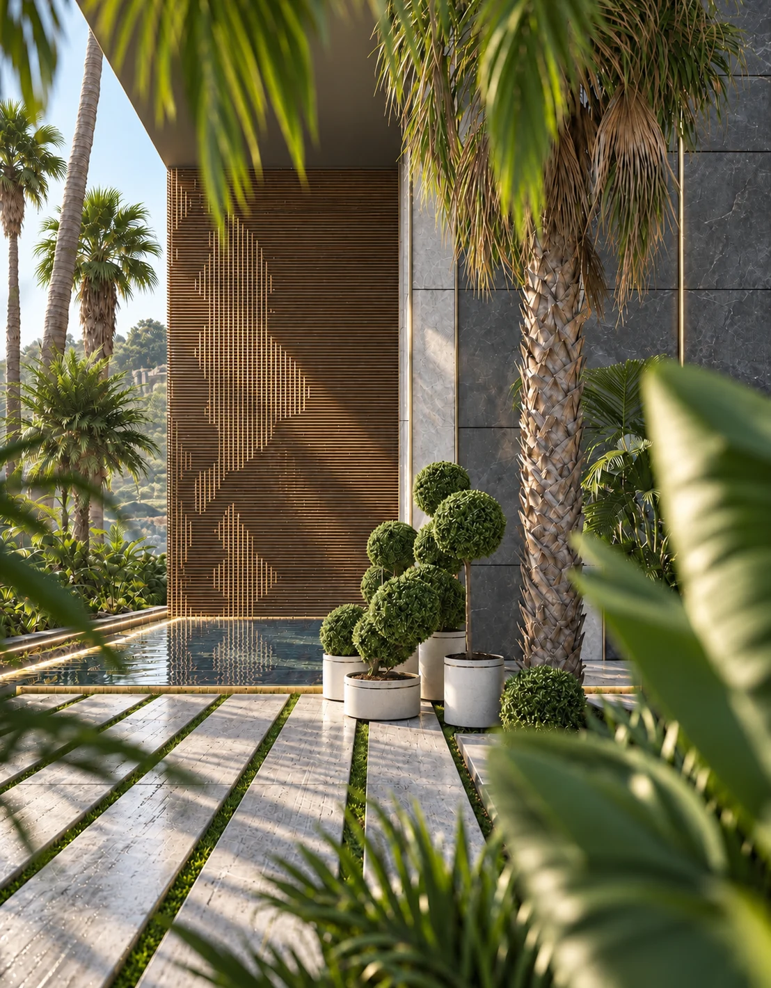Villa Chloé — Entrée · Matières & détails