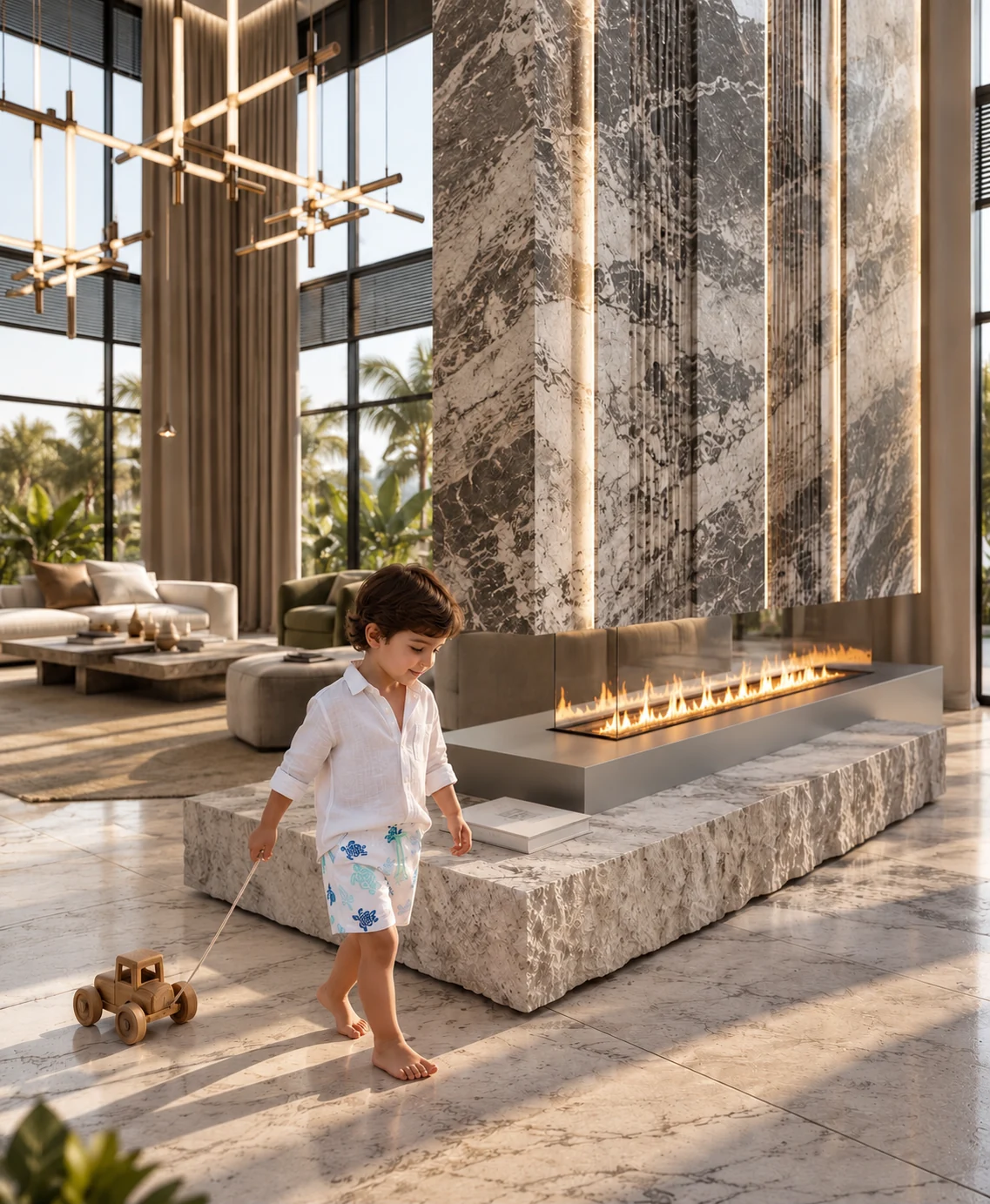 Villa Chloé — Séjour · Matières & détails