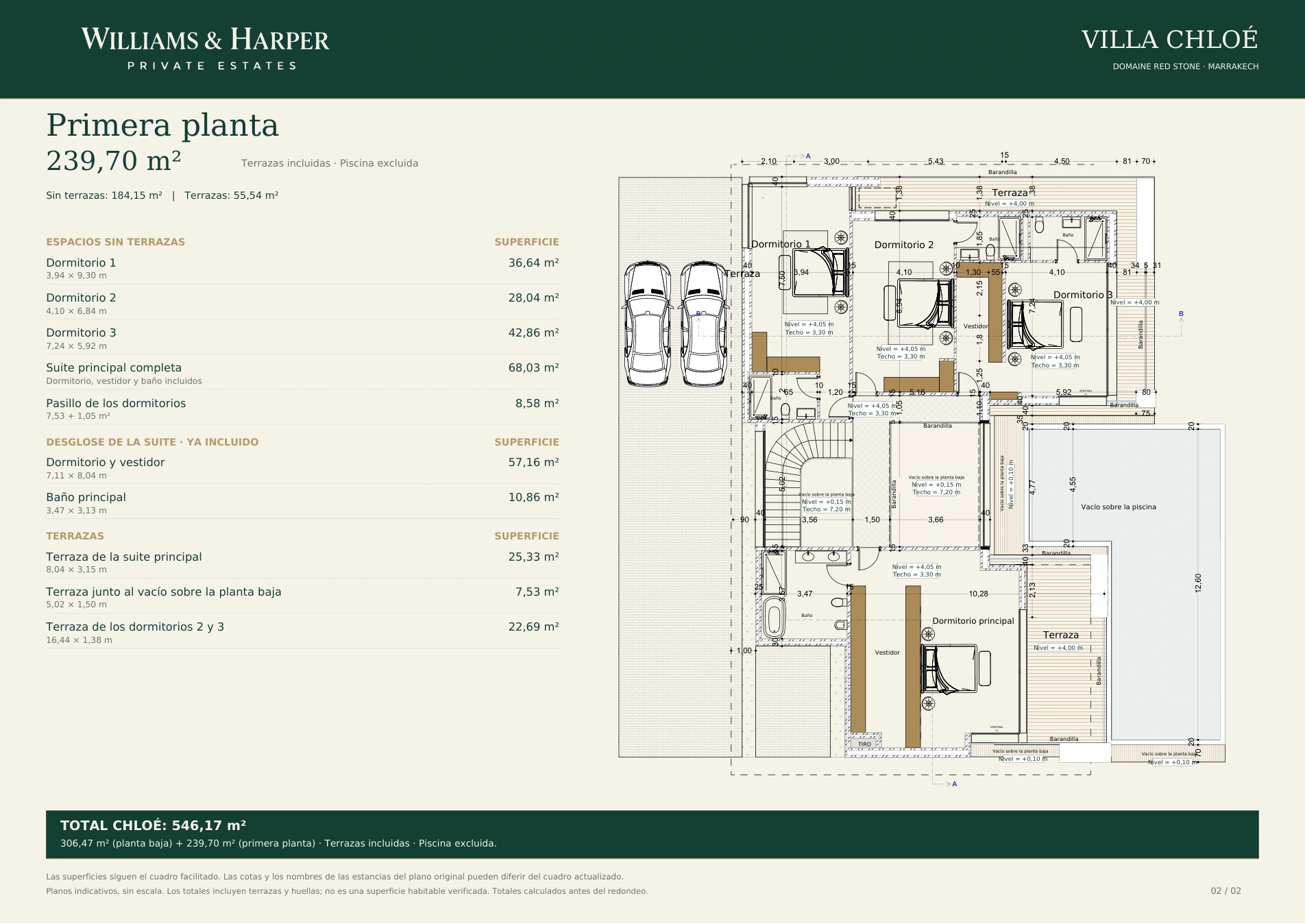 Planta alta · 239,70 m²