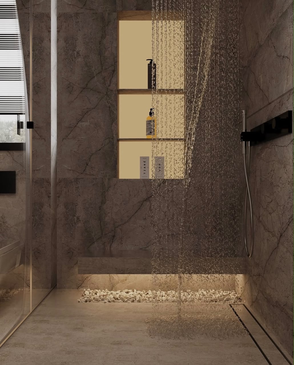 Villa Chloé — Salle de bains · Douche & lumière