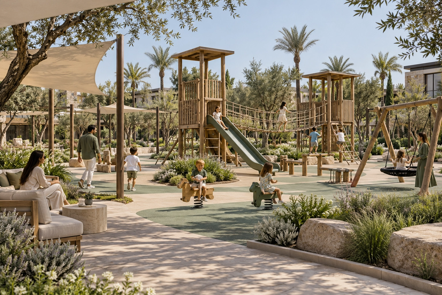 Le grand parc des enfants au Domaine Red Stone