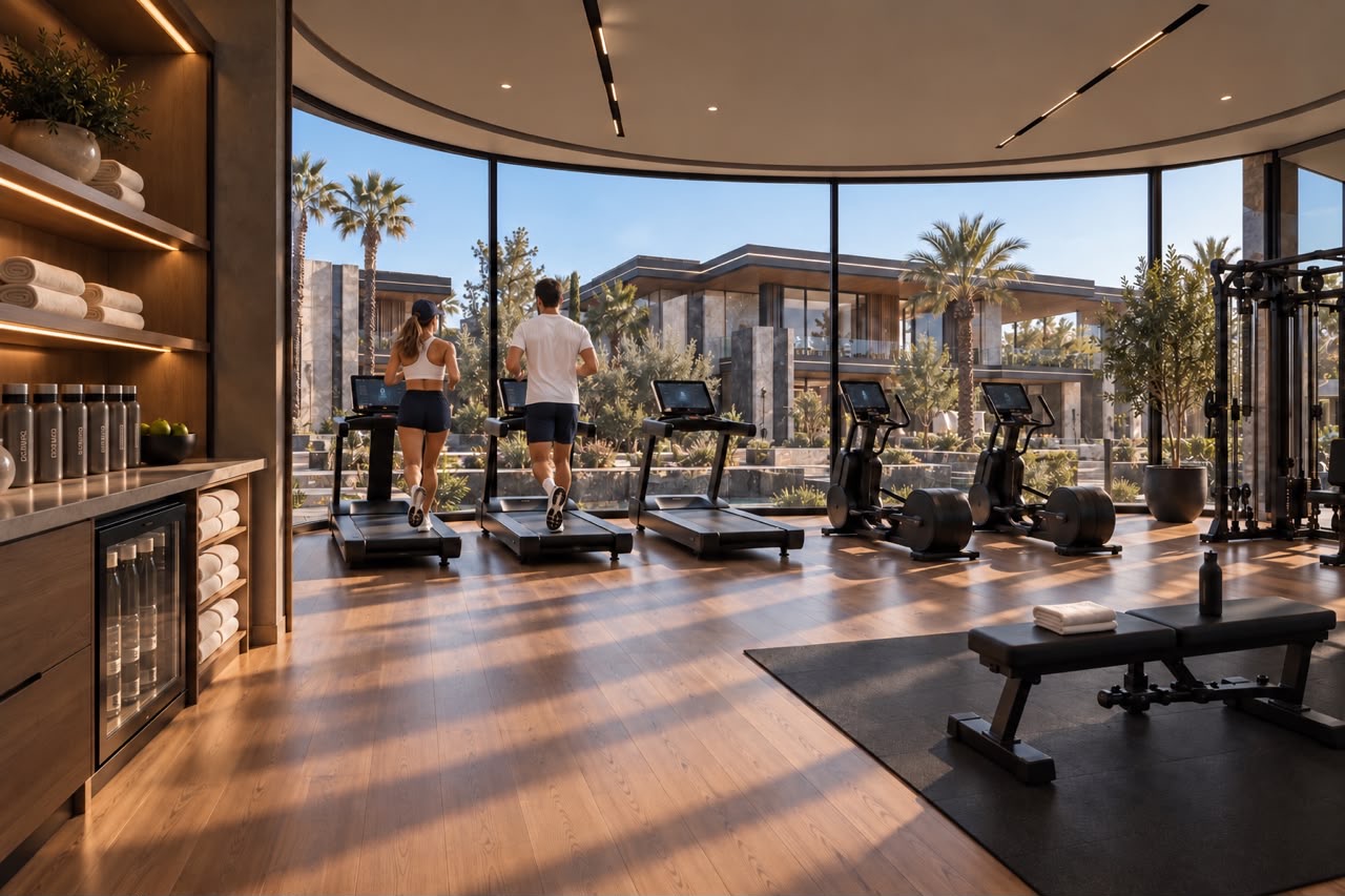 Salle de sport des résidents au Domaine Red Stone
