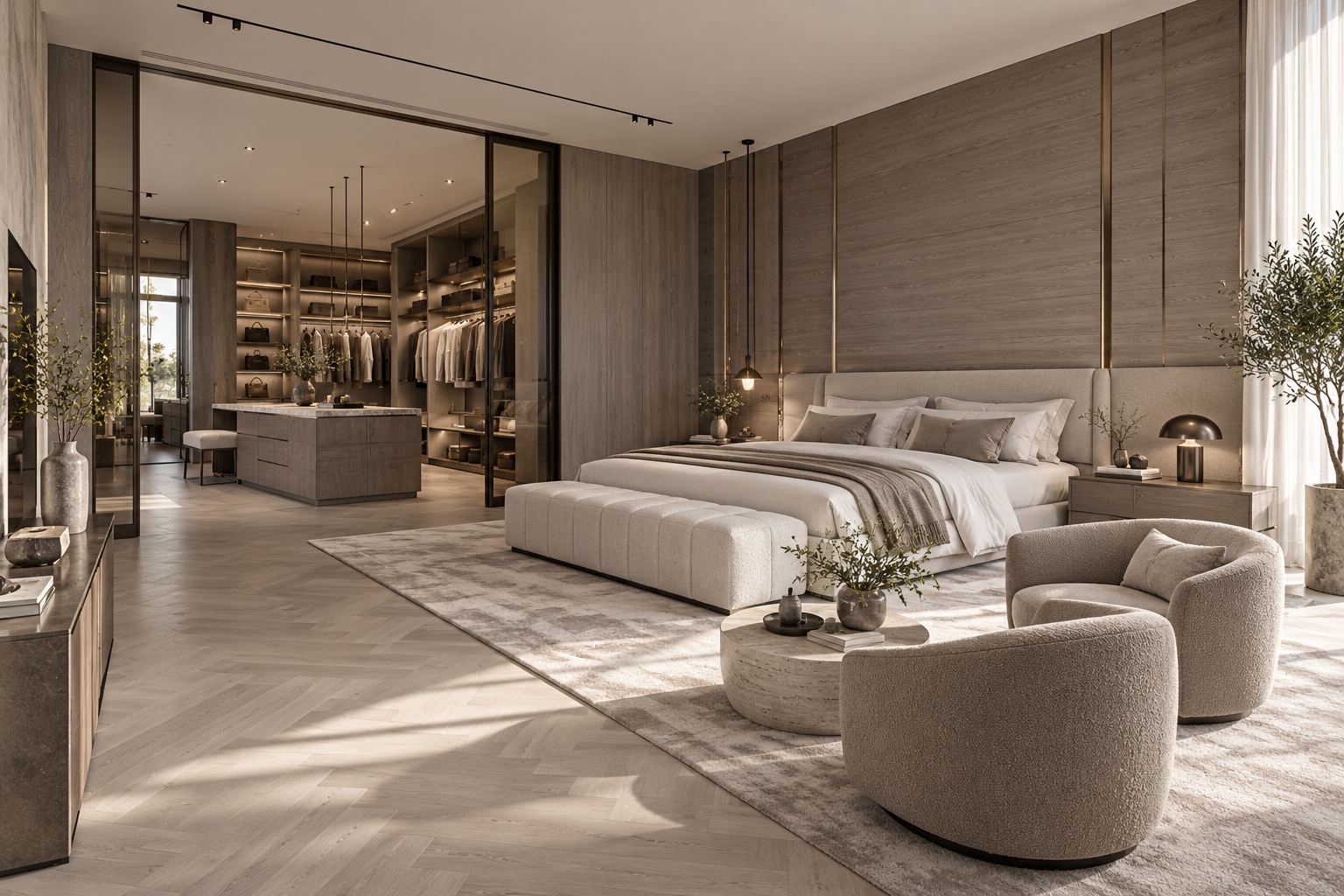 Villa Margaux — Suite 02 · Vergrijsd eiken & taupe